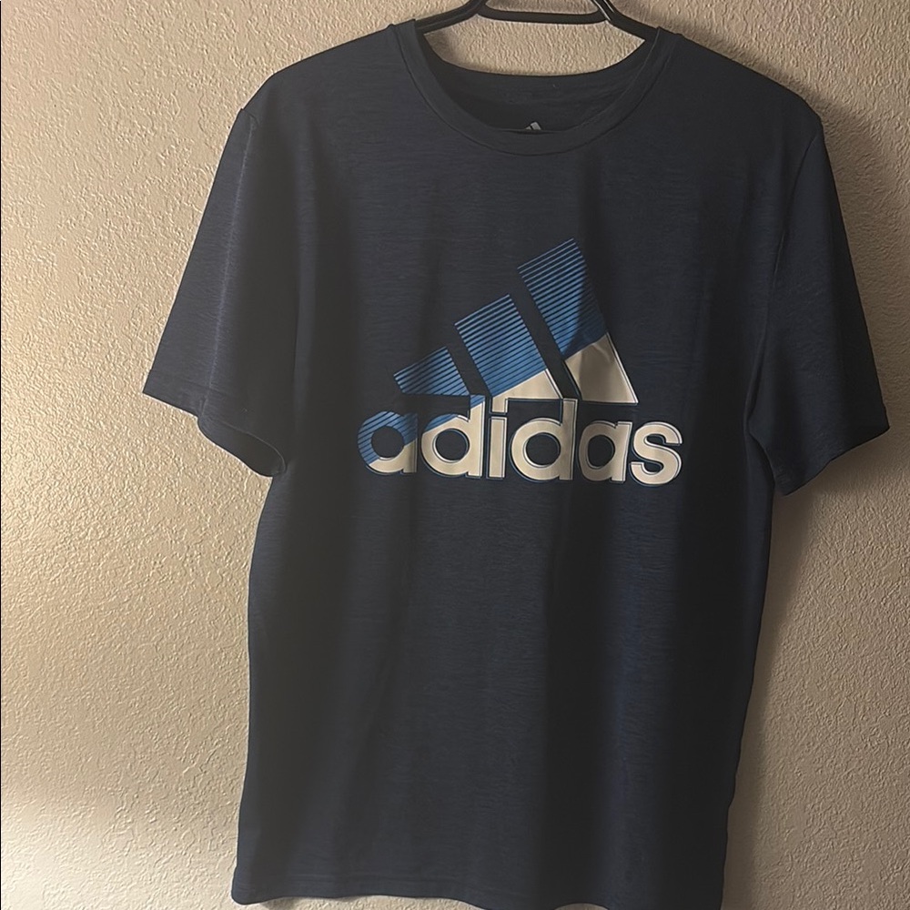 Adidas Men's Navy Blue T-Shirt - Picture 1 of 5